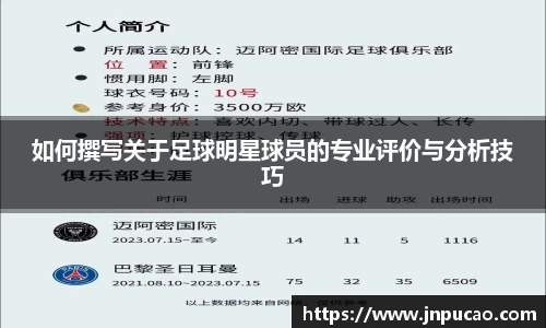 如何撰写关于足球明星球员的专业评价与分析技巧